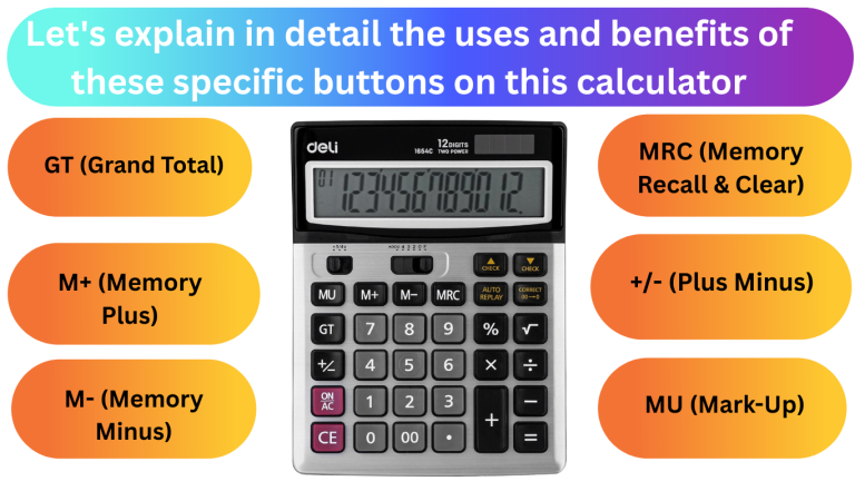 Let’s explain in detail the uses and benefits of these specific buttons on this calculator