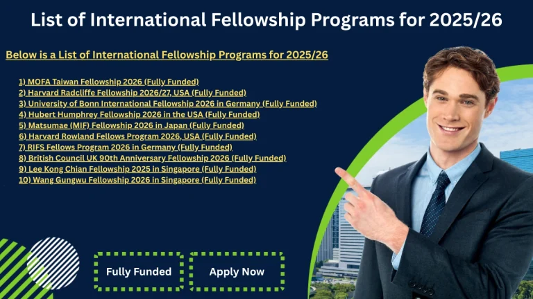 List of International Fellowship Programs for 2025/26