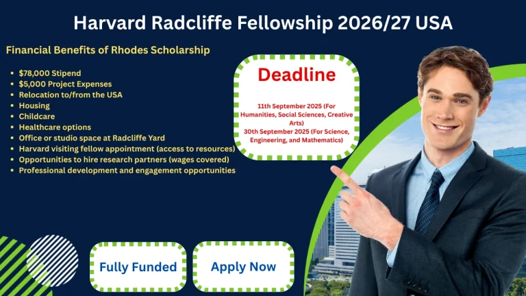 Harvard Radcliffe Fellowship 2026/27