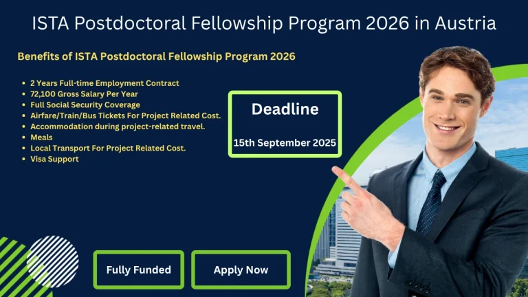 ISTA Postdoctoral Fellowship Program 2026 in Austria